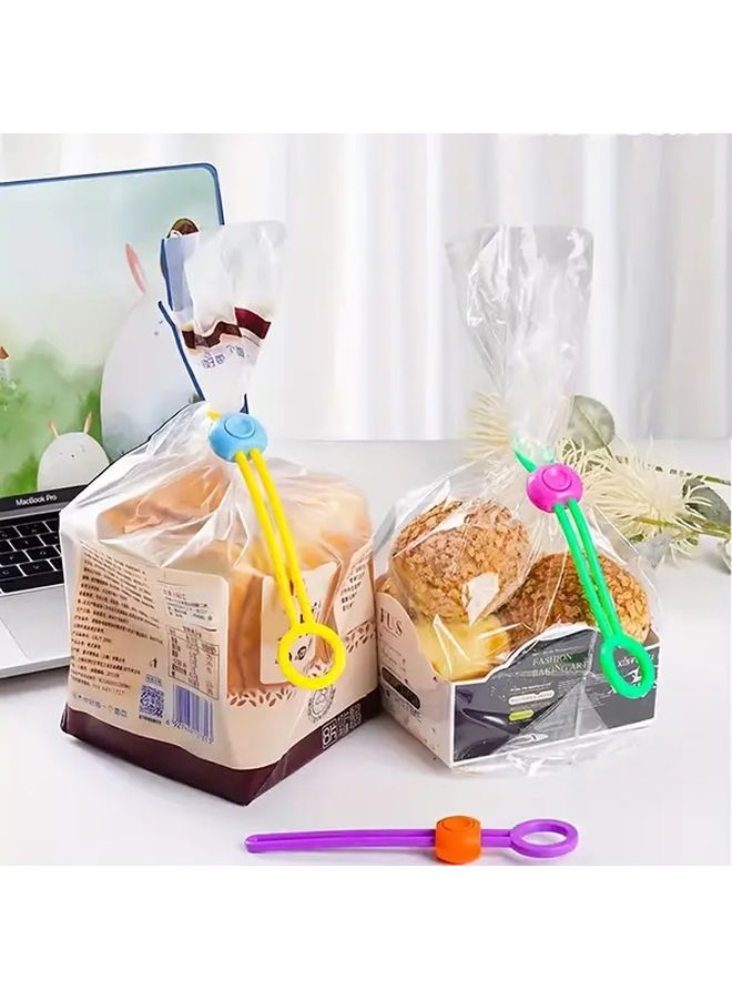 6 Pcs Plastic Pull Ring Buckle Fasteners Multi Color Food Bag Tie Clips For Kitchen - Image 3