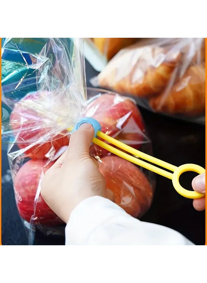 6 Pcs Plastic Pull Ring Buckle Fasteners Multi Color Food Bag Tie Clips For Kitchen - Image 5