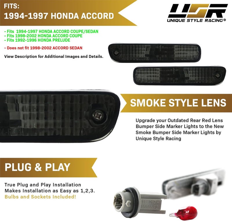 USR UNIQUE STYLE RACING USR DEPO Rear Bumper Side Marker Lights for Honda - Image 3