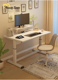 Ammar Space Standing Desk Height Adjustable Desk Sit Stand Desk with Bookshelf Stand Up Computer Desk Workstation Laptop Desk Study Table For Home Offices School  - Image 1
