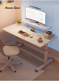 Ammar Space Standing Desk Height Adjustable Desk Sit Stand Desk with Bookshelf Stand Up Computer Desk Workstation Laptop Desk Study Table For Home Offices School  - Image 3