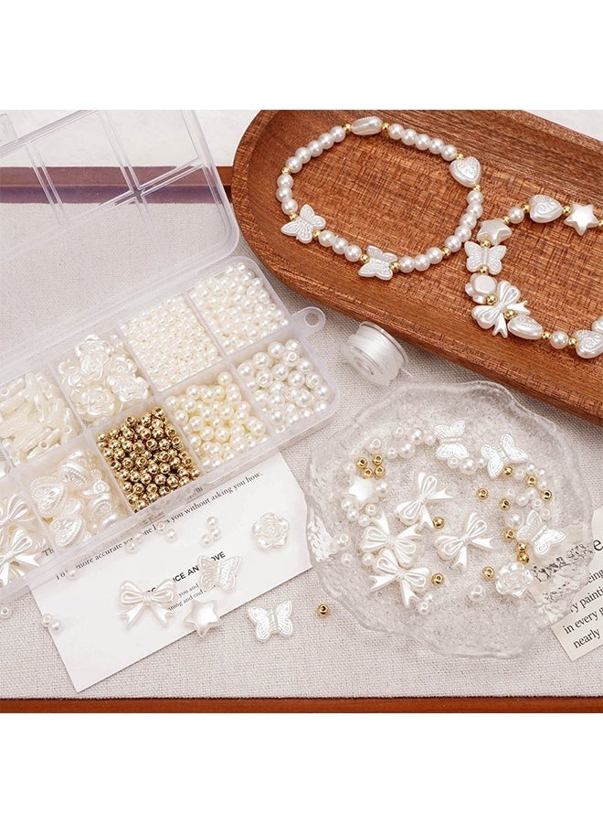 769 PCS DIY Beads Kit for Jewelry Making, with Storage Box, Craft Supplies for Bracelet Necklace Making, White - Image 5