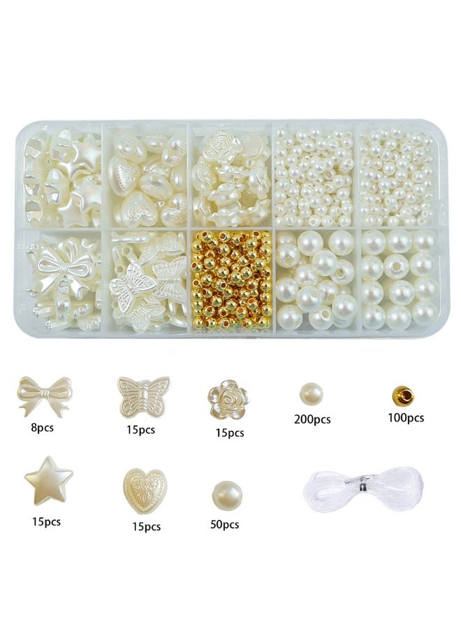 769 PCS DIY Beads Kit for Jewelry Making, with Storage Box, Craft Supplies for Bracelet Necklace Making, White - Image 1