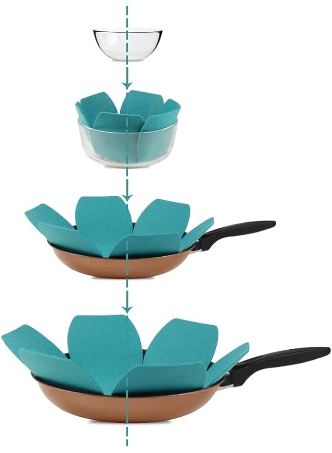 Excefore Felt Pot Protectors Set Of 6, Thicker And Larger Pads For Stacking Cookware, 3 Size Options Available - Image 4