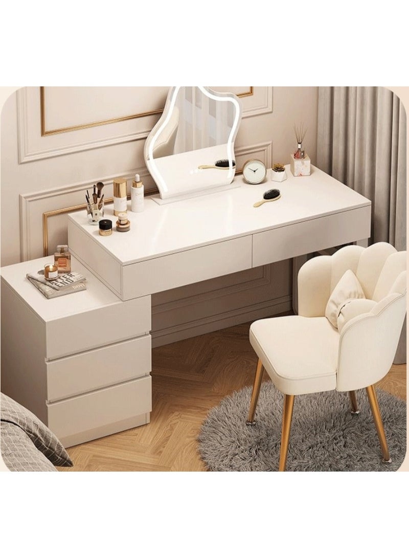 Retractable Cream Style Dressing Table And Cabinet Integrated Combination, Small Apartment Multi-Functional Simple Dressing Table Storage Cabinet（100*40*74cm） - Image 3