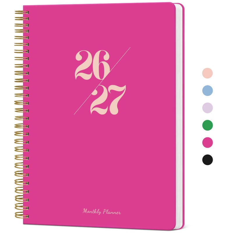 Taja Monthly Planner 2026-2027, 2 Year Months Calendar Planner 2026-2027, Runs from January 2026 - Decembe 2027, 7" x 10", 24 Months, Perfect for School Office Home Planning - Fuchsia Pink - Image 1