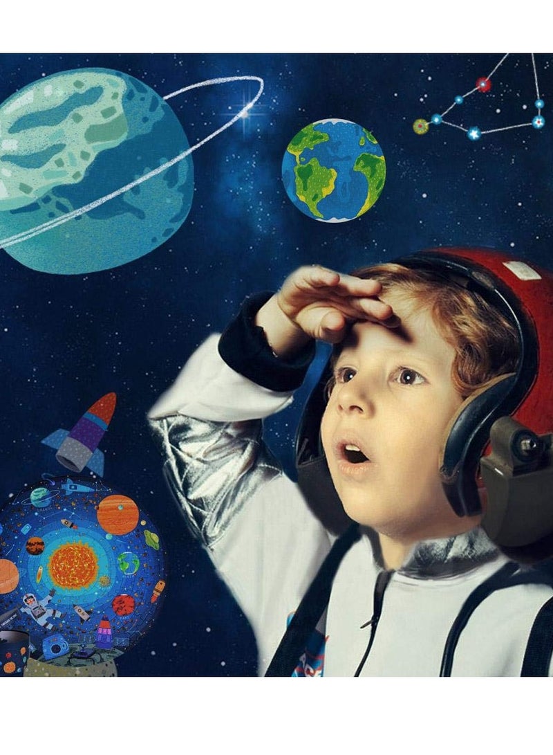 Space Theme Jigsaw Puzzle, 150Pcs Exploring Space Solar System Floor Puzzles with Box Educational Science Toy for Kids Ages 5-9 Years old - Image 3