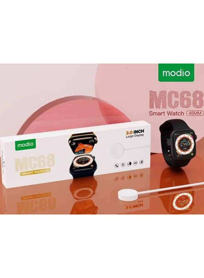 Modio MC68 Smartwatch 45mm – Series 8 Design, HD Display, Fast Wireless Charging, Waterproof, Large Battery, Customizable Dials (Black) - Image 4
