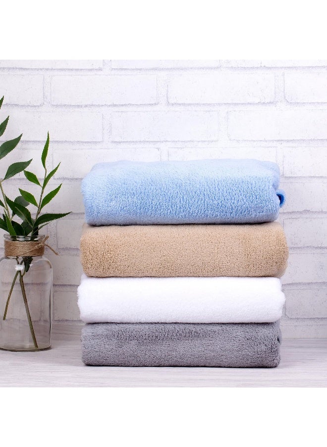 JML Luxury Hotel SPA Bath Towels 2 Pack 30x60 350GSM High Density Fleece Towel Sets Super Soft and Absorbent Lint Free Fade Resistant Oversized Bath Towel Coral Fleece Camel - Image 2