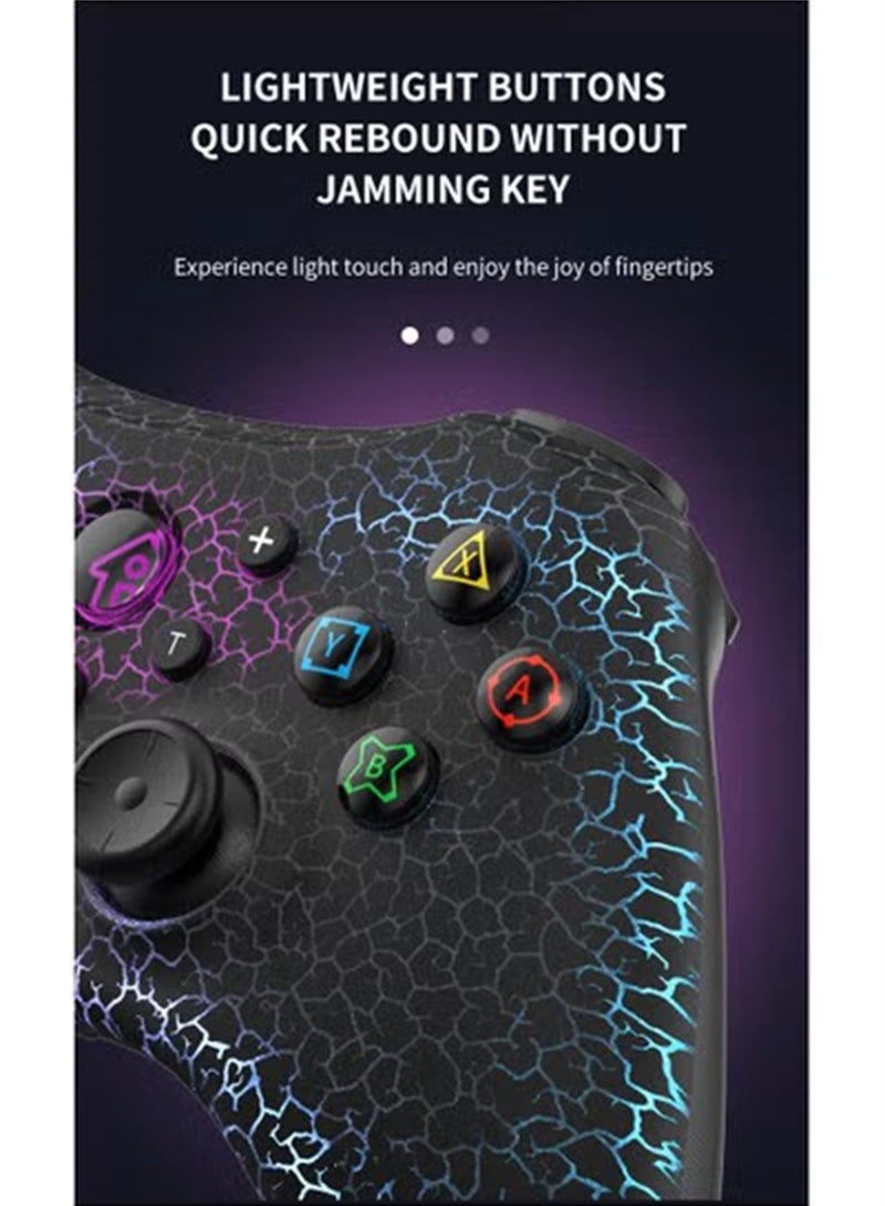 Wireless Controller Bluetooth For PlayStation 4 Multiple Connections Compatible With PS3 PS4 PS5 Switch PC Android IOS And Other Platforms RGB Ambient Light Controller  - Image 4