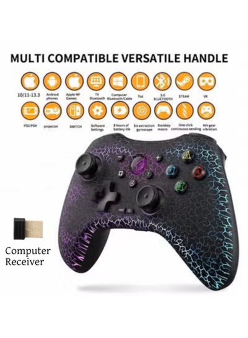 Wireless Controller Bluetooth For PlayStation 4 Multiple Connections Compatible With PS3 PS4 PS5 Switch PC Android IOS And Other Platforms RGB Ambient Light Controller  - Image 1