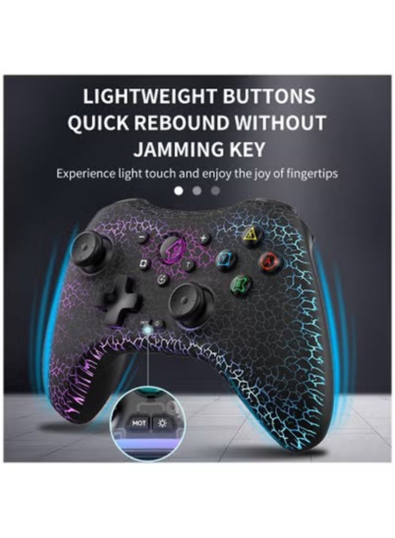 Wireless Controller Bluetooth For PlayStation 4 Multiple Connections Compatible With PS3 PS4 PS5 Switch PC Android IOS And Other Platforms RGB Ambient Light Controller  - Image 2
