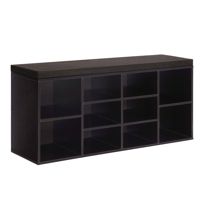 VASAGLE VASAGLE CUSTOS Collection  Shoe Bench Storage Bench with Padded Seat Entryway Bench with 10 Compartments for Bedroom 118 x 409 x 189 Inches Espresso Brown and Chestnut Brown ULHS10BR