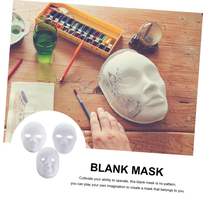 9Pcs DIY Hand Painted White Paper Masquerade Masks For Party Crafts Premium Pulp Material - Image 3