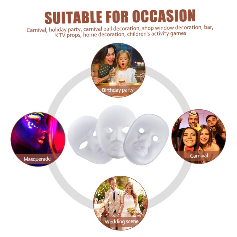 9Pcs DIY Hand Painted White Paper Masquerade Masks For Party Crafts Premium Pulp Material - Image 4
