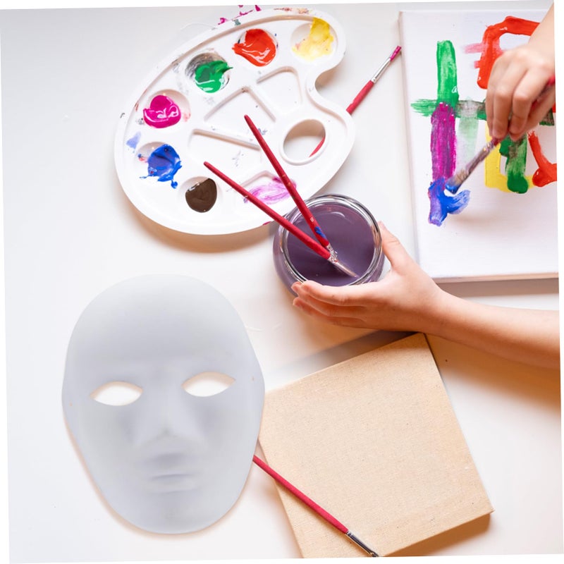 9Pcs DIY Hand Painted White Paper Masquerade Masks For Party Crafts Premium Pulp Material - Image 5