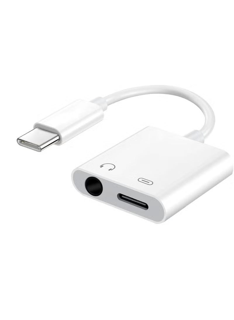 ULIOVA محول 2 في 1 من USB-C إلى مقبس سماعة 3.5 ملم، شحن سريع PD 60 واط، متوافق مع آيفون 15/16/17 وسامسونج وجميع أجهزة Type-C - Image 1
