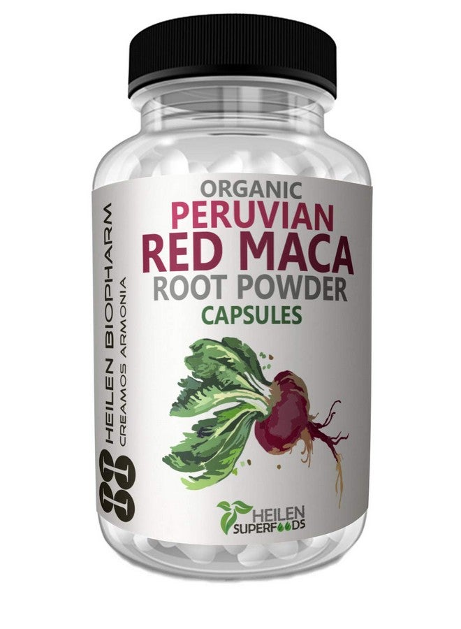 Heilen Biopharm Premium Peruvian Red Maca Root Capsules For Health Improvement - 500 mg x 180 Per Bottle I Pack of 1  - Image 1