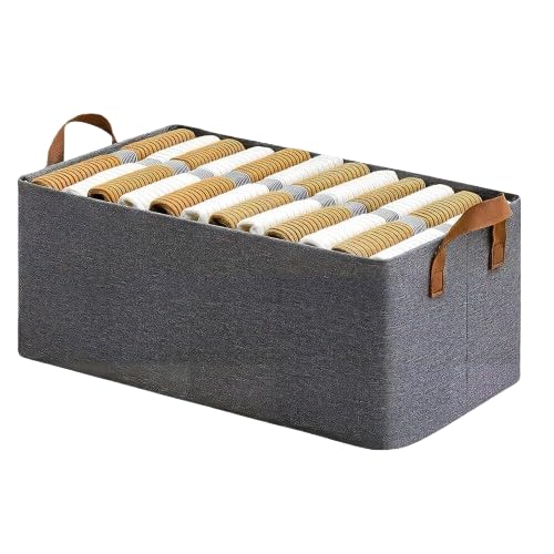 gratixell gratixell Wardrobe Organizer For Clothes With Metal Frame 26 Liter Rectangle Storage Baskets For Clothing Fabric Storage Box With Handles Shelf Basket - Image 1