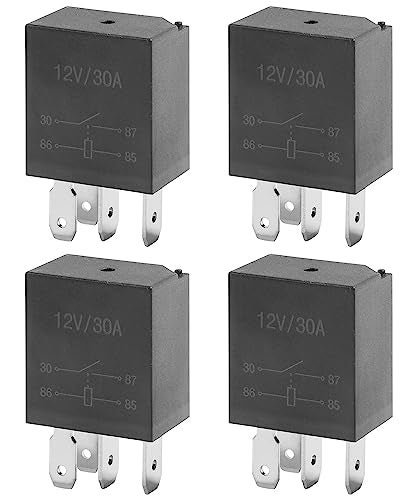 AOCISKA 4 Packs 30A Starter Relay4 Pin 12VMultiPurpose Automotive RelayAutomotive Replacement Accessories for Car Motor4Pin - Image 1