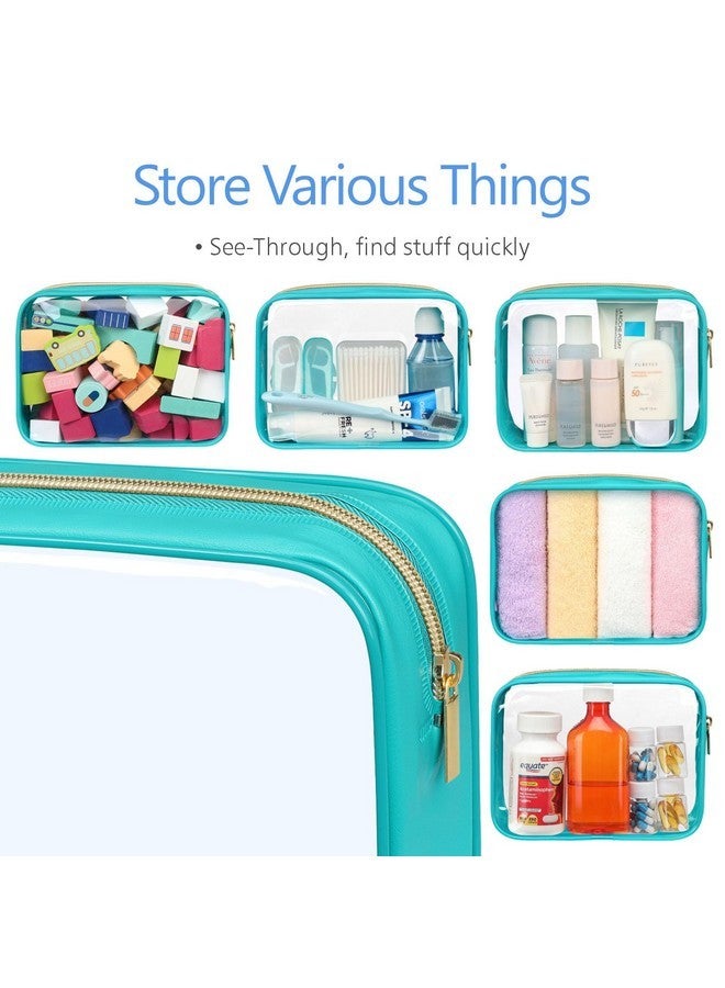 باكيزم حقيبة أدوات الزينة المعتمدة من إدارة أمن النقل - حقيبة مكياج شفافة مقاومة للماء بحجم ربع جالون، حقيبة مستحضرات تجميل للسفر للنساء والرجال، حقيبة متوافقة مع خطوط الطيران في المطار، عبوة من 3 قطع - Image 4
