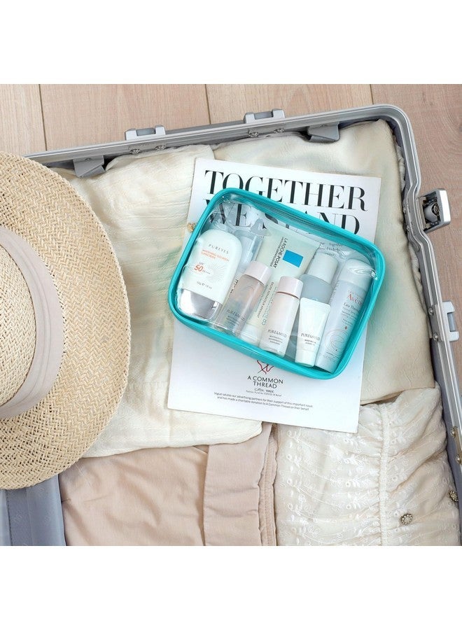 باكيزم حقيبة أدوات الزينة المعتمدة من إدارة أمن النقل - حقيبة مكياج شفافة مقاومة للماء بحجم ربع جالون، حقيبة مستحضرات تجميل للسفر للنساء والرجال، حقيبة متوافقة مع خطوط الطيران في المطار، عبوة من 3 قطع - Image 3