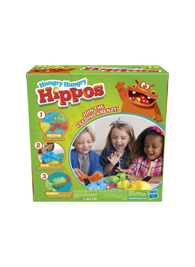 هاسبرو - جيمينج - لعبة Hungry Hungry Hippos Kids Board، ألعاب ما قبل المدرسة لعدد 2-4 لاعبين، ألعاب أطفال سهلة اللعب، ألعاب لوحية عائلية للأطفال، هدايا للأطفال، للأعمار من 4 سنوات فما فوق - Image 1