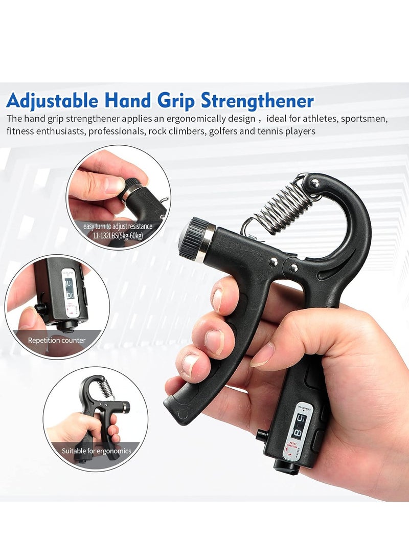 Hand Grip Strengthener Kit (7 Pack), Adjustable Grip Strength Trainer, Forearm Workout Trainer, Finger & Hand Strength Exerciser for Muscle Building & Grip Strength Recovery - Image 2