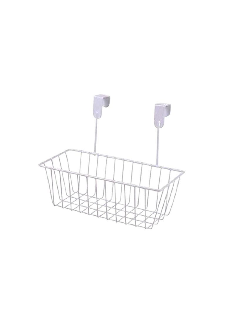 Generic Over Door Hanging Basket | Hanging Cabinet Storage Organizer for Kitchen Accessories, Bathroom,Pantry|Office(Set of 2,White)(Iron)  - Image 1