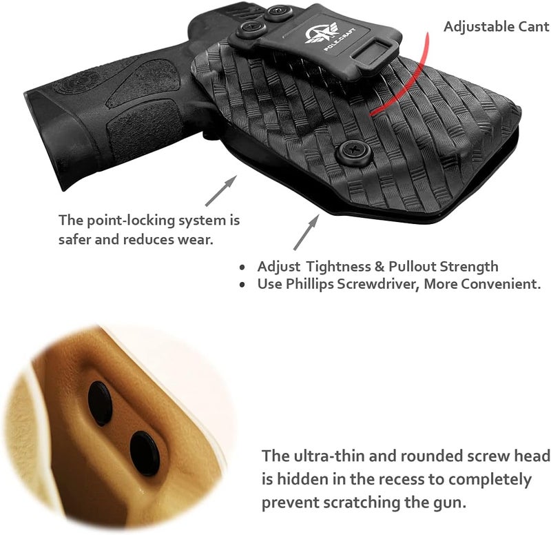 POLE.CRAFT Taurus G3C G2C Holster IWB Kydex Holster Taurus G3C / G2C / G2S / PT111 / PT140 9mm/.40- Inside Waistband Concealed Carry - Image 4