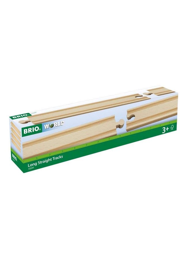 Brio World 33341 Long Straight Tracks ; 4 Piece Wooden Train Tracks For Kids Ages 3 And Up - Image 2
