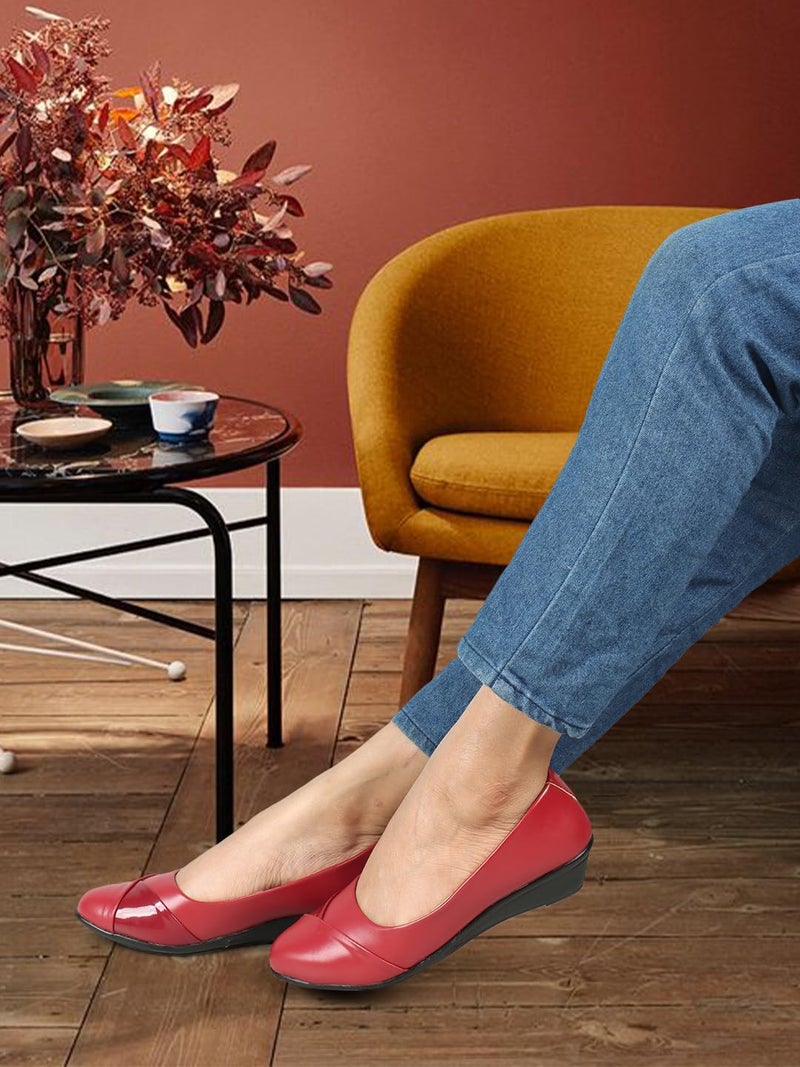 Denill Womens Red Ballet Flat 4 UK - Image 4