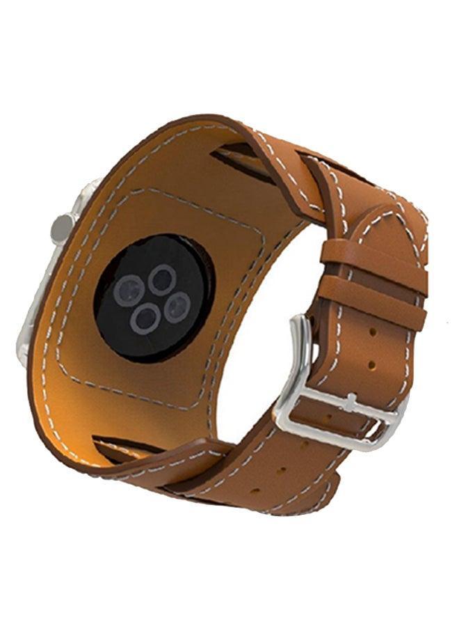 Replacement Strap With Screen Protector For Apple Watch Series 3/2/1 Brown  - Image 1