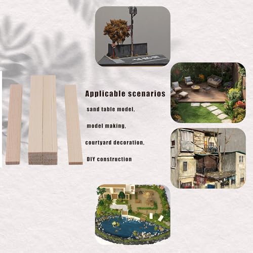 Bstinay 10 Pieces Bamboo Wood Strips 100mm/3.93" Wooden Craft Sticks for DIY Crafts - Image 3