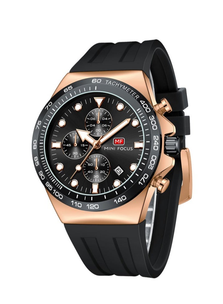 Mini Focus Men's Sport Watch with Black Dial & Rose Gold-Tone Case MF0488G - Image 2