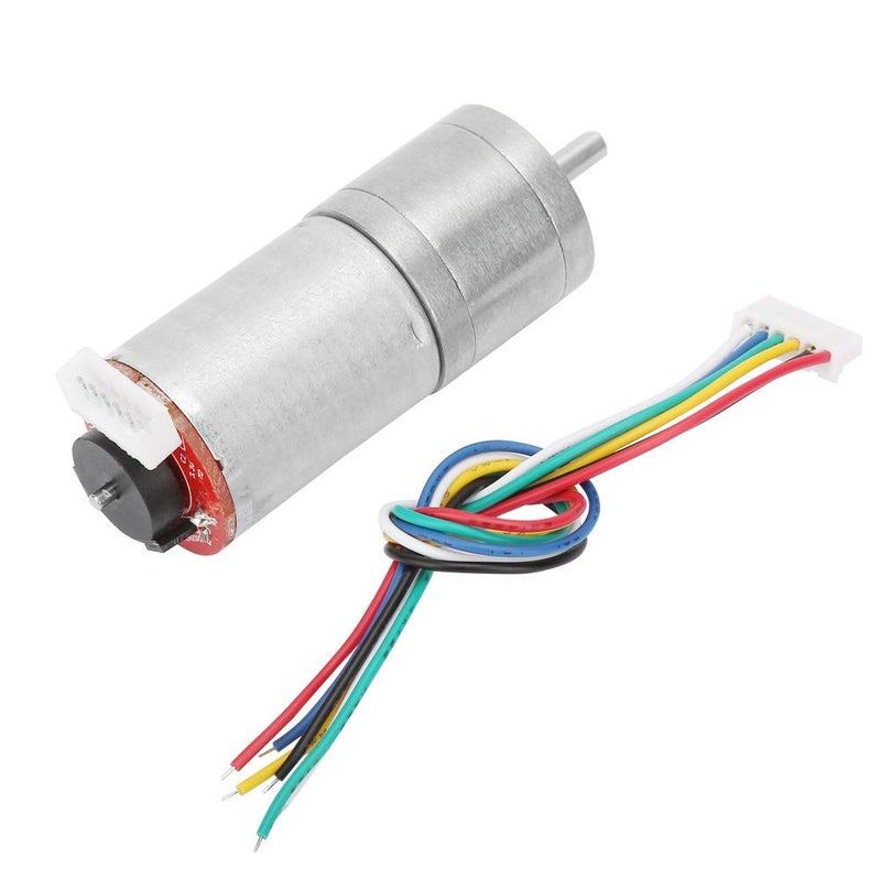 12V DC Encoder Gear Motor, High Torque Reduction Motor with Full Metal Gears and Pure Copper Coil for Robot RC Car DIY Projects (RPM 200) - Image 1