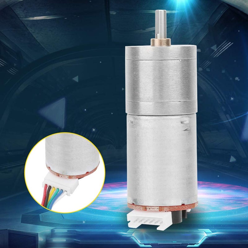 12V DC Encoder Gear Motor, High Torque Reduction Motor with Full Metal Gears and Pure Copper Coil for Robot RC Car DIY Projects (RPM 200) - Image 5