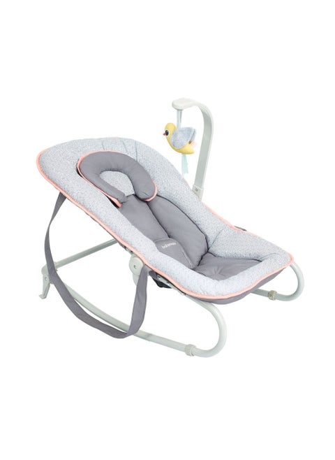 Graphik Baby Bouncer, Rocker Chair, Reclining Backrest, Removable And Adjustable Head Support, Cosy Cushioned Seats For Newborns, Peach, 0+