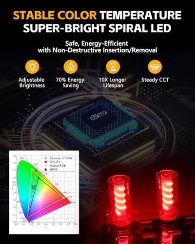 GSOWO 2PCS [Retro Playful Style] USB Lights for Car, Touch Adjustment Lights, Plug in USB Car Interior Ambient Light, Mini Spiral LED USB Night Light for Camping, Christmas Decoration, Party (Red) - Image 3