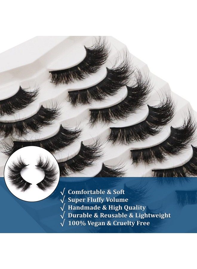 Losha False Lashes Super Fluffy Faux Mink Eyelashes Dramatic Long and Full Fake Eyelashes 7 Pairs Pack Volume Lashes - Image 5