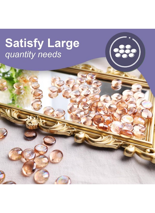 DomeStar DomeStar 5LB Flat Glass Marbles, Pink Flat Glass Pebbles Marbles for Vases Fish Tank Rocks Vase Fillers Glass Gems for Table Scatters Aquarium DIY Crafts  - Image 3