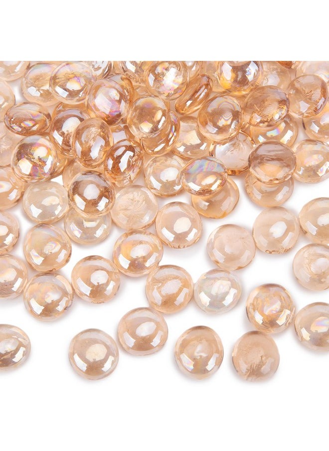 DomeStar DomeStar 5LB Flat Glass Marbles, Pink Flat Glass Pebbles Marbles for Vases Fish Tank Rocks Vase Fillers Glass Gems for Table Scatters Aquarium DIY Crafts  - Image 1