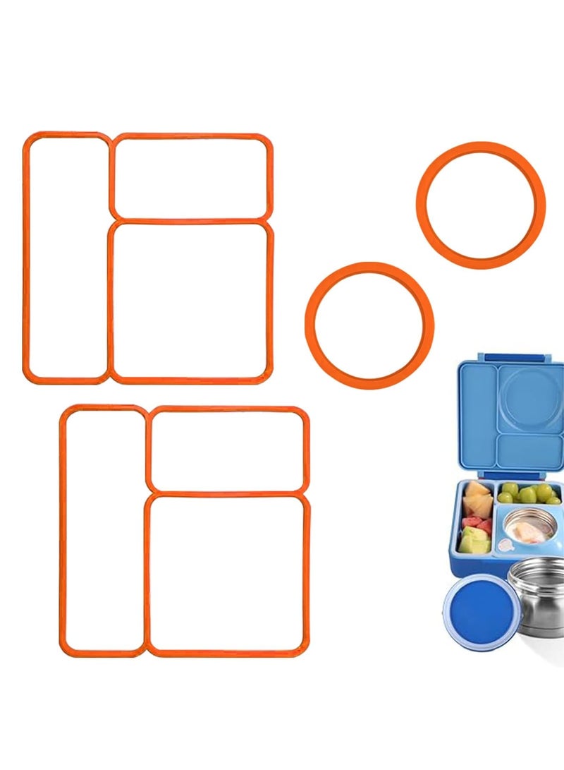 Barakah 4 عبوات من حشوات أغطية لعلبة أومي بوكس، بديل مطابق لعلبة غداء الأطفال، مصنوعة من سيليكون آمن للطعام 100%، أختام مقاومة للتسرب ومتينة، سهلة التنظيف والاستبدال (برتقالي) - Image 1