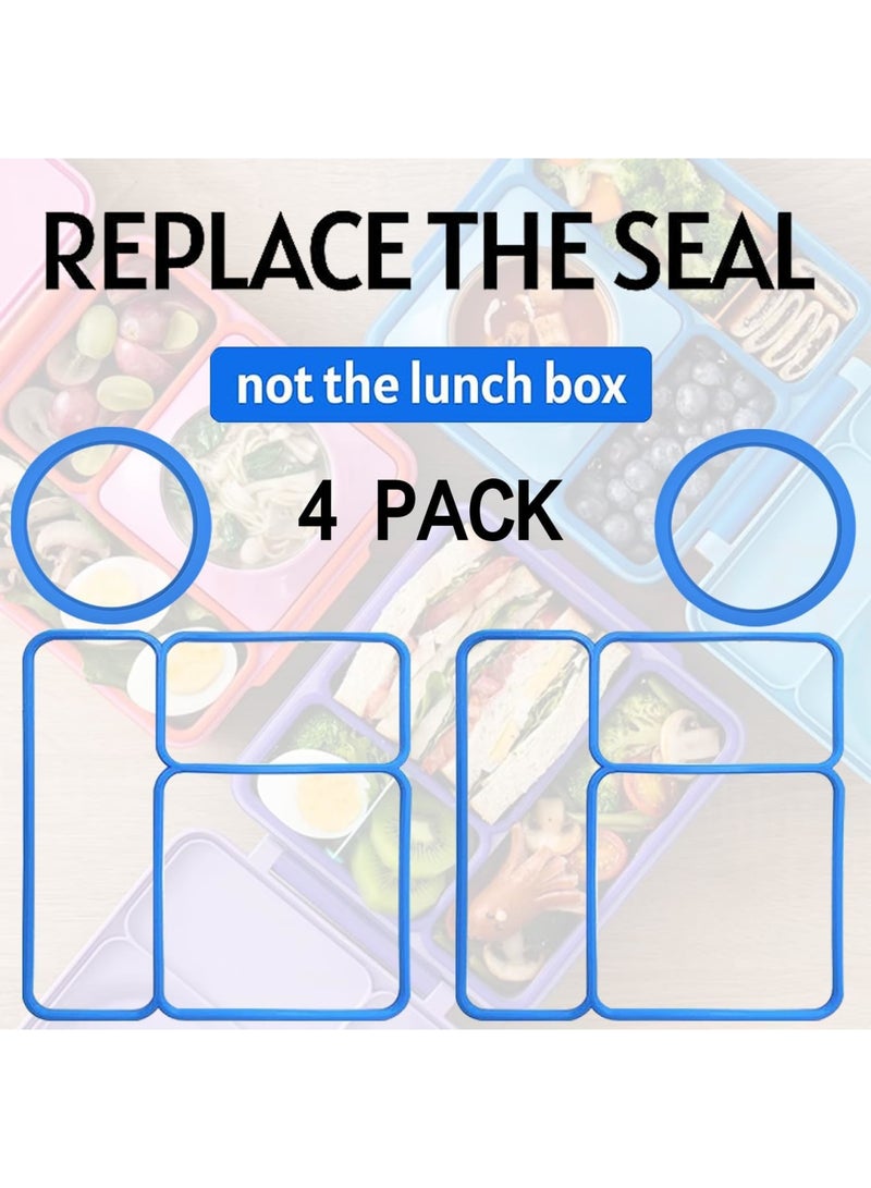 Barakah 4 عبوات من حشوات أغطية لعلبة أومي بوكس، بديل مطابق لعلبة غداء الأطفال، مصنوعة من سيليكون آمن للطعام 100%، أختام مقاومة للتسرب ومتينة، سهلة التنظيف والاستبدال (برتقالي) - Image 2