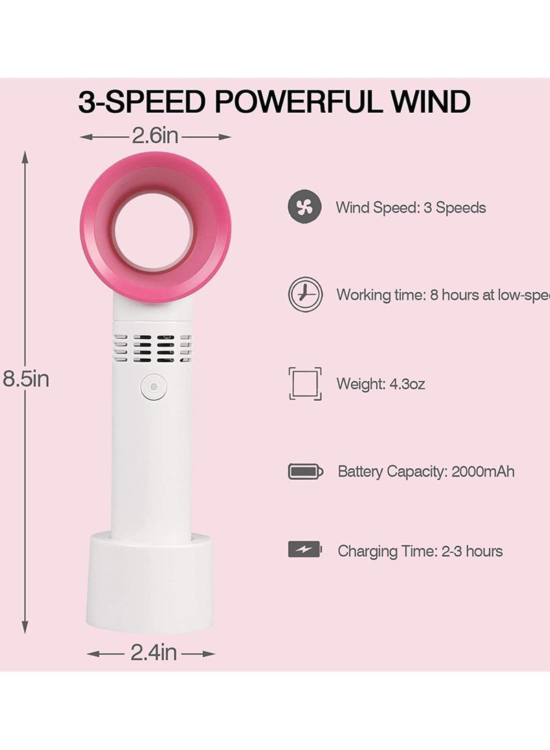 Portable USB Rechargeable Eyelash Fan Dryer - Bladeless Handheld Mini Fan for Eyelash Extensions & Air Conditioning (White) - Image 3