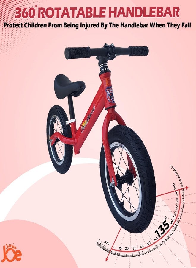 JUNIOR JOE Kids Balance Bicycle Without Pedal Cycle for for 1.5 to 3 Year Baby (RED, Black Spoke Wheel) - Image 5