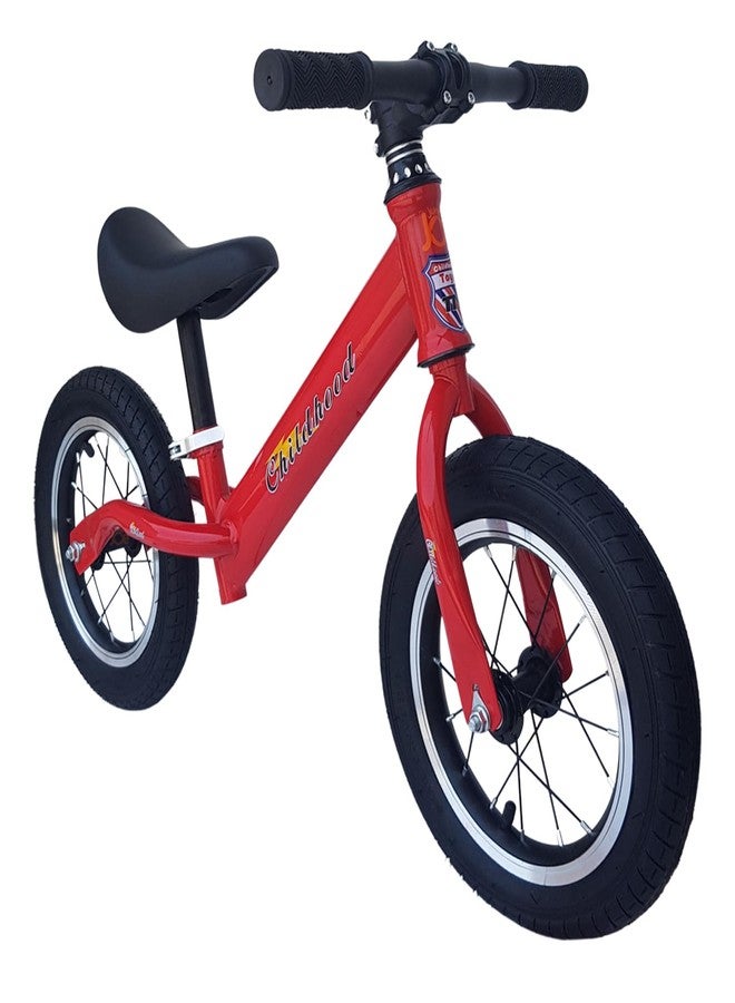 JUNIOR JOE Kids Balance Bicycle Without Pedal Cycle for for 1.5 to 3 Year Baby (RED, Black Spoke Wheel) - Image 1