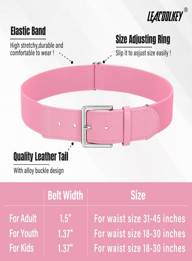 LEACOOLKEY Baseball Belt and Socks Combo Set Softball Socks and Elastic Belt for Adult Men Women Light Pink - Image 4