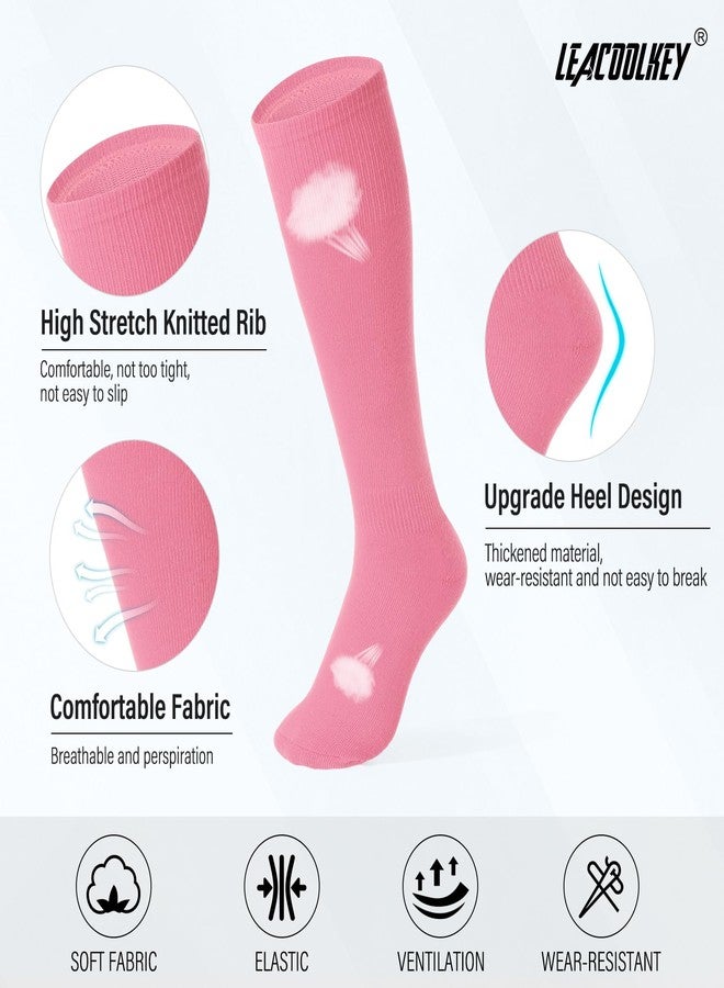 LEACOOLKEY Baseball Belt and Socks Combo Set Softball Socks and Elastic Belt for Adult Men Women Light Pink - Image 5