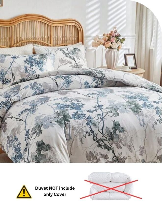 LUNA Home King size 6 pieces, duvet cover set, tree with blue and grey leaves.  - Image 4
